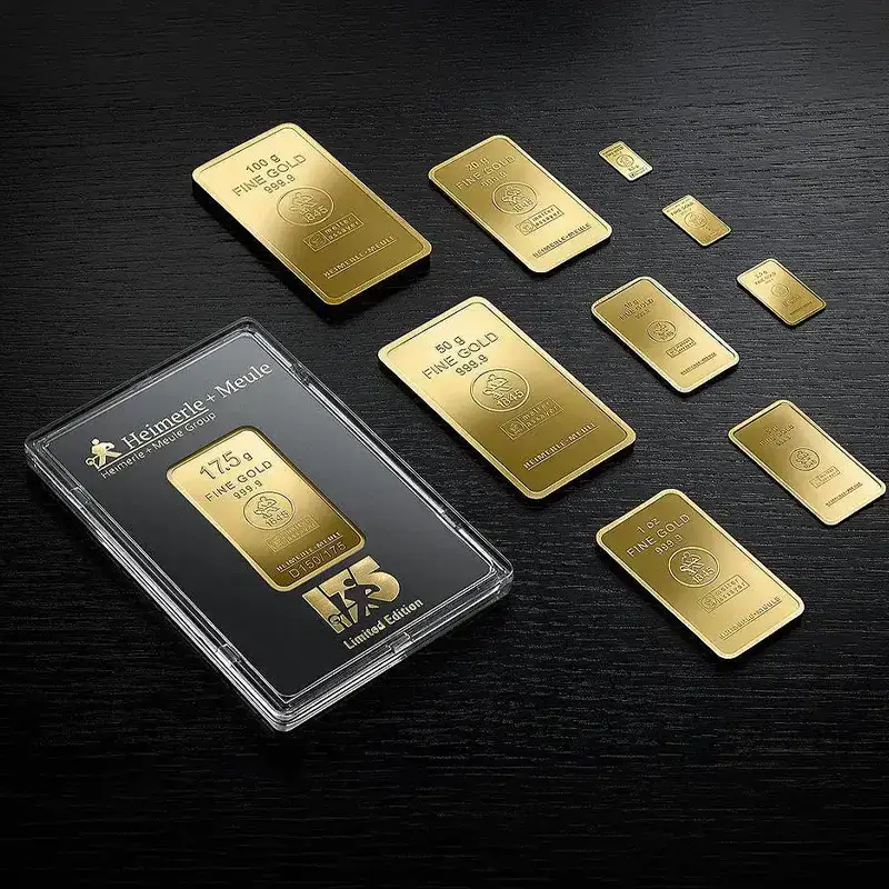 Goldbarren verschiedener Größen aus Feingold als Anlagegold